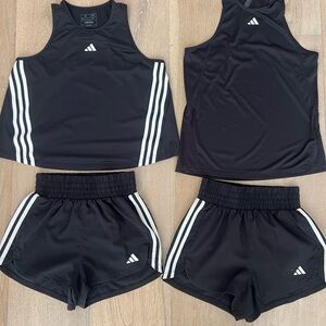 Adidas Girls Women’s Shorts + Tops Sets Black XS-S Girls 12-14 Y